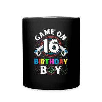 Lasertag Game On 16 Birthday Boy Indoor Laser Tag - Tasse einfarbig - Schwarz - Vorne
