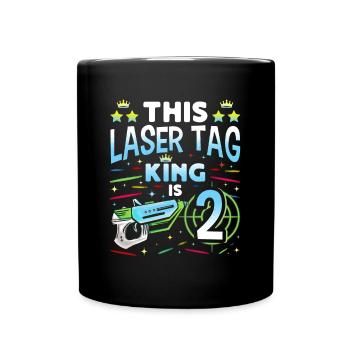 Lasertag King Is 2 Birthday Boy Indoor Laser Tag - Tasse einfarbig - Schwarz - Vorne