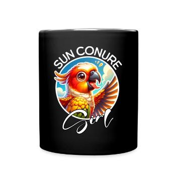Sun Conure Girl - Full Colour Mug - black - Front