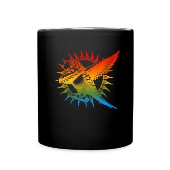 Sun Parakeet Saying - Full Colour Mug - black - Front
