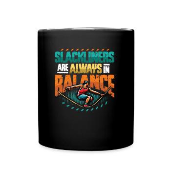 Slackliners Are Always In Balance - Full Colour Mug - black - Front
