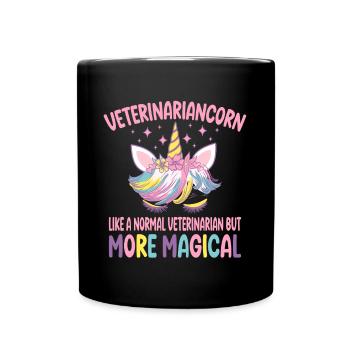 Funny Veterinariancorn like a normal Veterinarian - Full Colour Mug - black - Front