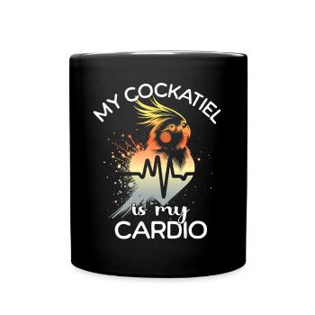 Cockatiel ECG Cockatiel Heart Line - Mug uni - noir - Devant