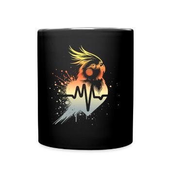 Nymphensittich Cardio - Tasse einfarbig - Schwarz - Vorne