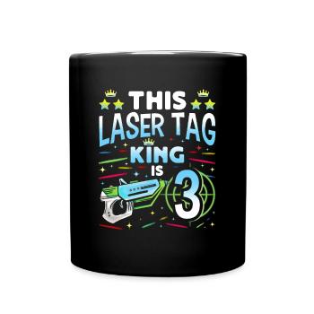 Lasertag King Is 3 Birthday Boy Indoor Laser Tag - Tasse einfarbig - Schwarz - Vorne