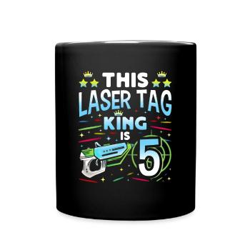 Lasertag King Is 5 Birthday Boy Indoor Laser Tag - Tasse einfarbig - Schwarz - Vorne