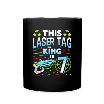 Lasertag King Is 7 Birthday Boy Indoor Laser Tag - Tasse einfarbig - Schwarz - Vorne