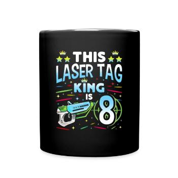 Lasertag King Is 8 Birthday Boy Indoor Laser Tag - Tasse einfarbig - Schwarz - Vorne