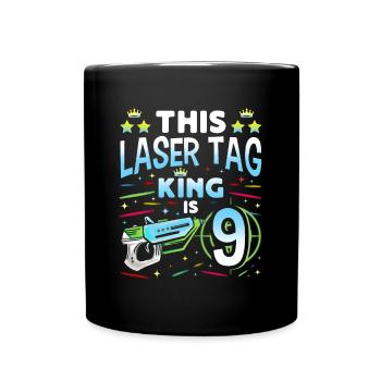 Lasertag King Is 9 Birthday Boy Indoor Laser Tag - Tasse einfarbig - Schwarz - Vorne