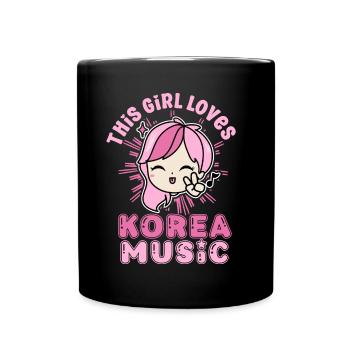 Idée cadeau motif coréen à la mode pour les fans de K-pop - Mug uni - noir - Devant
