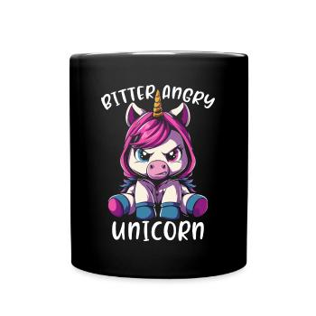 Bitter Angry Unicorn - Full Colour Mug - black - Front