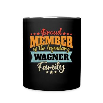Nom Wagner - Mug uni - noir - Devant
