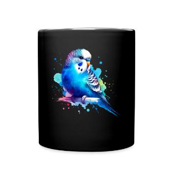 Wellensittich - Tasse einfarbig - Schwarz - Vorne
