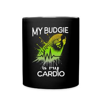 Budgie ECG Budgie Heartline - Full Colour Mug - black - Front