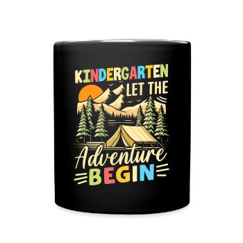 Kindergarten Let The Adventure Begin - Full Colour Mug - black - Front