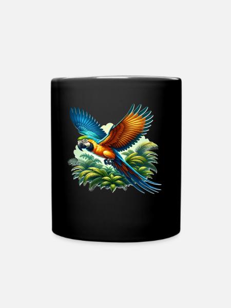 Papageie - Tasse einfarbig - Schwarz