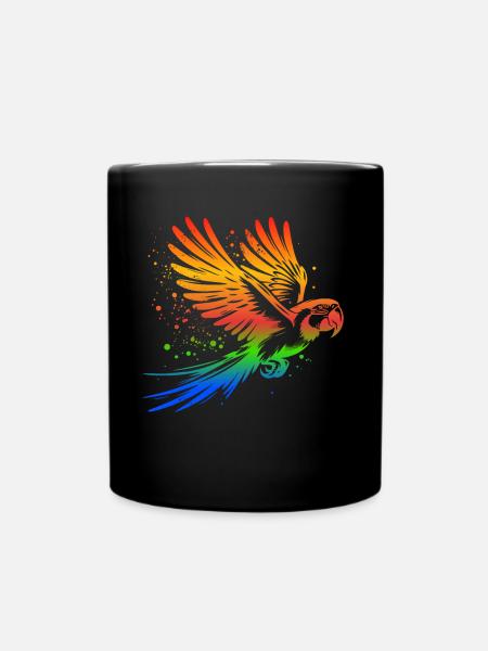 Papageie Spruch - Tasse einfarbig - Schwarz