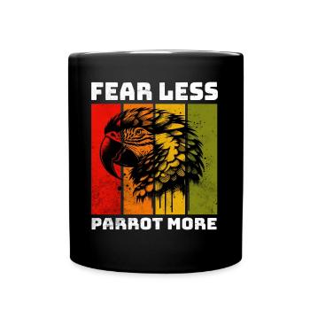 Papageie Sprüche - Tasse einfarbig - Schwarz - Vorne