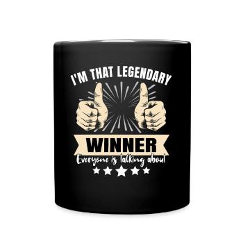 Legendärer Gewinner - Tasse einfarbig - Schwarz - Vorne