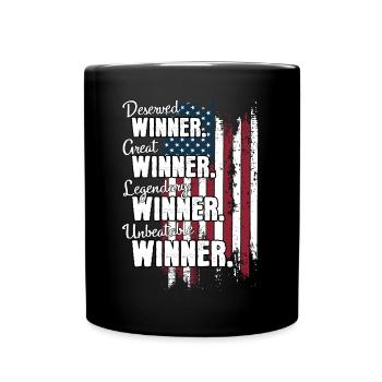 Gewinner US Winner - Tasse einfarbig - Schwarz - Vorne