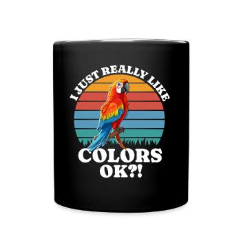 I Love Parrot Saying - Full Colour Mug - black - Front