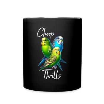 Lustige Wellensittich Sprüche - Tasse einfarbig - Schwarz - Vorne