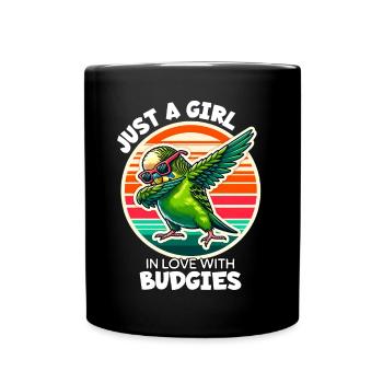 Fille Aime Perruche - Mug uni - noir - Devant