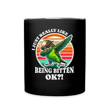 J’adore le dicton Perruche - Mug uni - noir - Devant