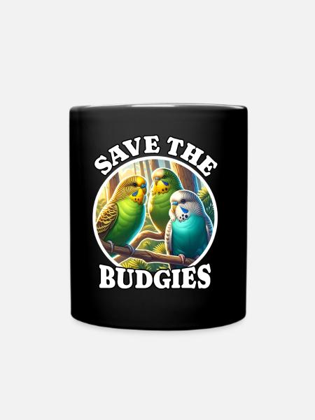 Save Wellensittich - Tasse einfarbig - Schwarz