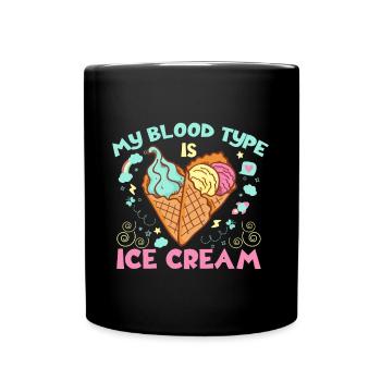 Mon groupe sanguin Glace à la crème glacée Glace glace Dessert Popsicle - Mug uni - noir - Devant