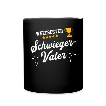 Weltbester Schwiegervater Bester Schwiegerpapa - Tasse einfarbig - Schwarz - Vorne
