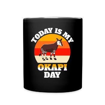 Waldgiraffe Okapi - Tasse einfarbig - Schwarz - Vorne