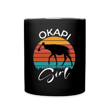 Fille Okapi - Mug uni - noir - Devant