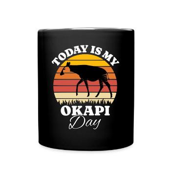 Girafe forestière Okapi - Mug uni - noir - Devant