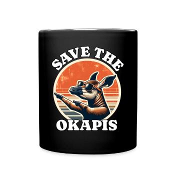 Save Okapi - Tasse einfarbig - Schwarz - Vorne