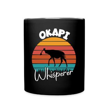 Okapi Flüsterer - Tasse einfarbig - Schwarz - Vorne