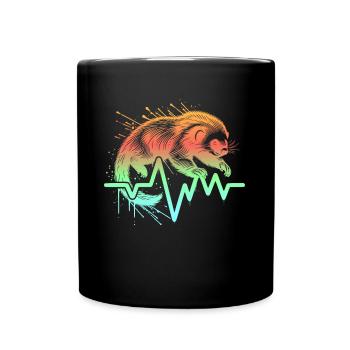 Raccoon Bear Cardio Binturong - Full Colour Mug - black - Front