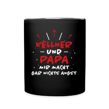 Kellner Spruch Restaurant Lustige Kellner Geschenk - Tasse einfarbig - Schwarz - Vorne