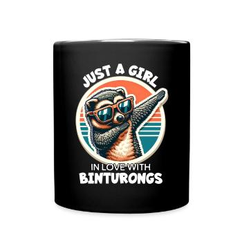 Une fille aime un ours raton laveur - Mug uni - noir - Devant