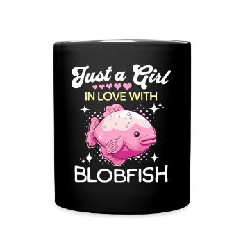 Blobfisch Mädchen Blobfish - Tasse einfarbig - Schwarz - Vorne
