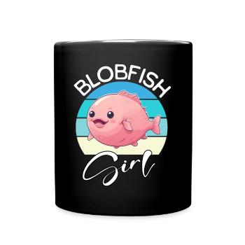 Blobfish Girl Blobfisch - Tasse einfarbig - Schwarz - Vorne