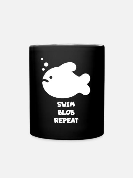 Blobfisch Sprüche Fische - Tasse einfarbig - Schwarz