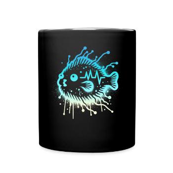 Blobfish Cardio Blobfisch - Tasse einfarbig - Schwarz - Vorne