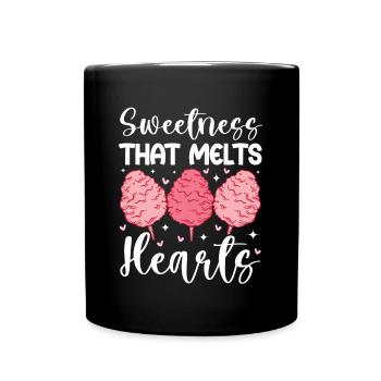 Cotton candy Candy for the heart Snacking sugar - Full Colour Mug - black - Front