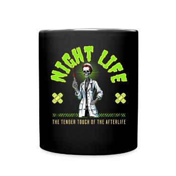 Skeleton Halloween night life - Tasse einfarbig - Schwarz - Vorne