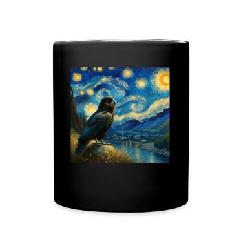 Kakapo Starry Night - Full Colour Mug - black - Front