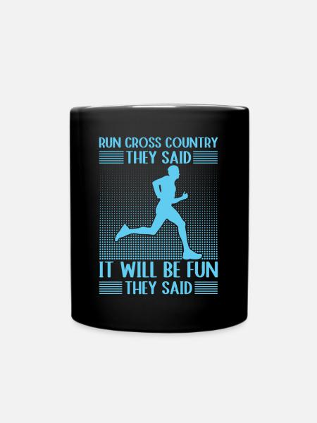 Funny XC Running Runner Gifts Unique Edition - Full Colour Mug - black