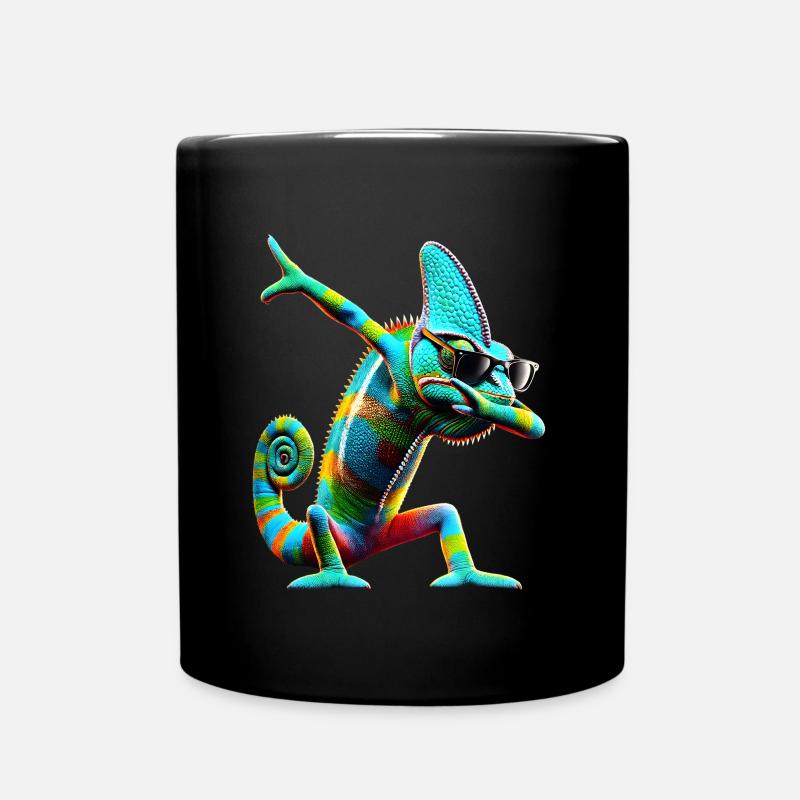 Dabbing Chamäleon Tier Tierliebhaber Cool Dab - Tasse einfarbig - Schwarz