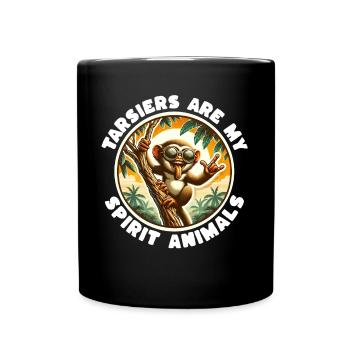 Lustige Koboldmaki Sprüche - Tasse einfarbig - Schwarz - Vorne