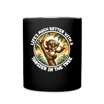 Koboldmaki Spruch - Tasse einfarbig - Schwarz - Vorne